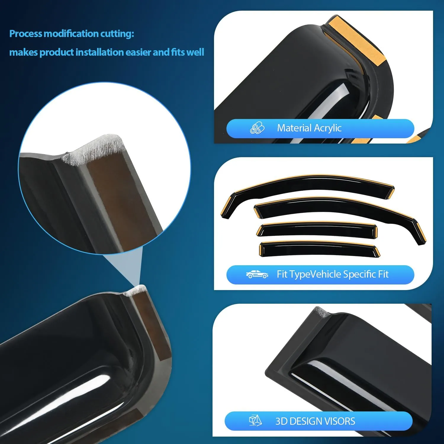 2018-2023 Honda Accord Rain Guards Acrylic 4Pcs