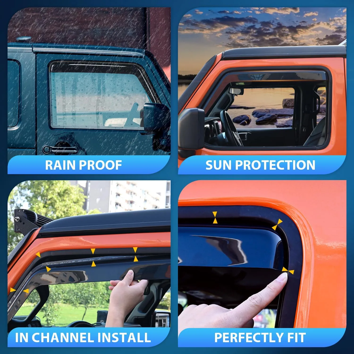 2018-2024 GMC Terrain Rain Guards Acrylic 4Pcs