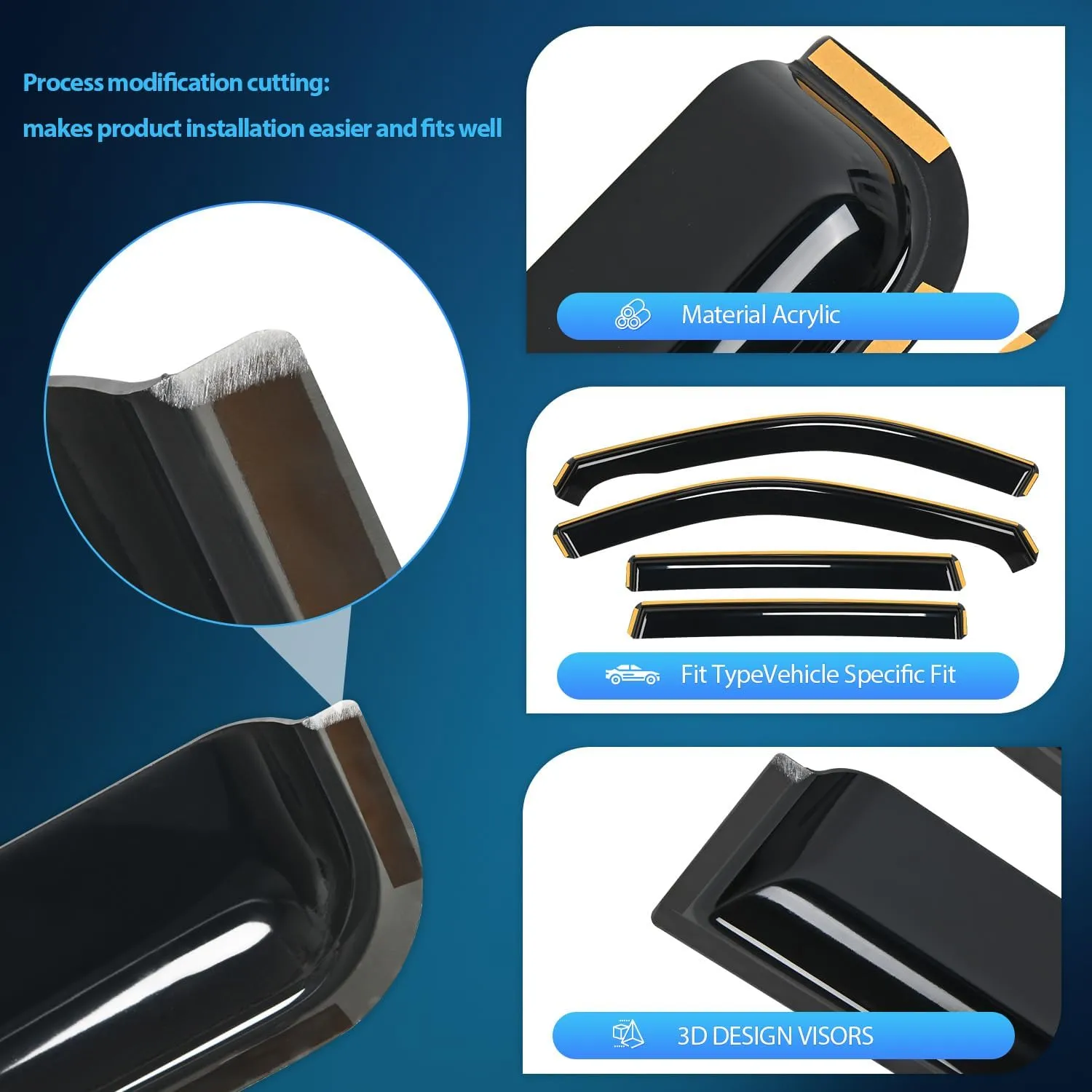 2023 2024 Honda CRV Rain Guards Acrylic 4Pcs