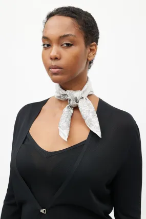 2023 Special Edition Grey Silk "16 Carrés" 60 Scarf