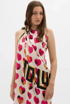BLEEDING HEART SCARF/DOUBLE SIDED PRINT