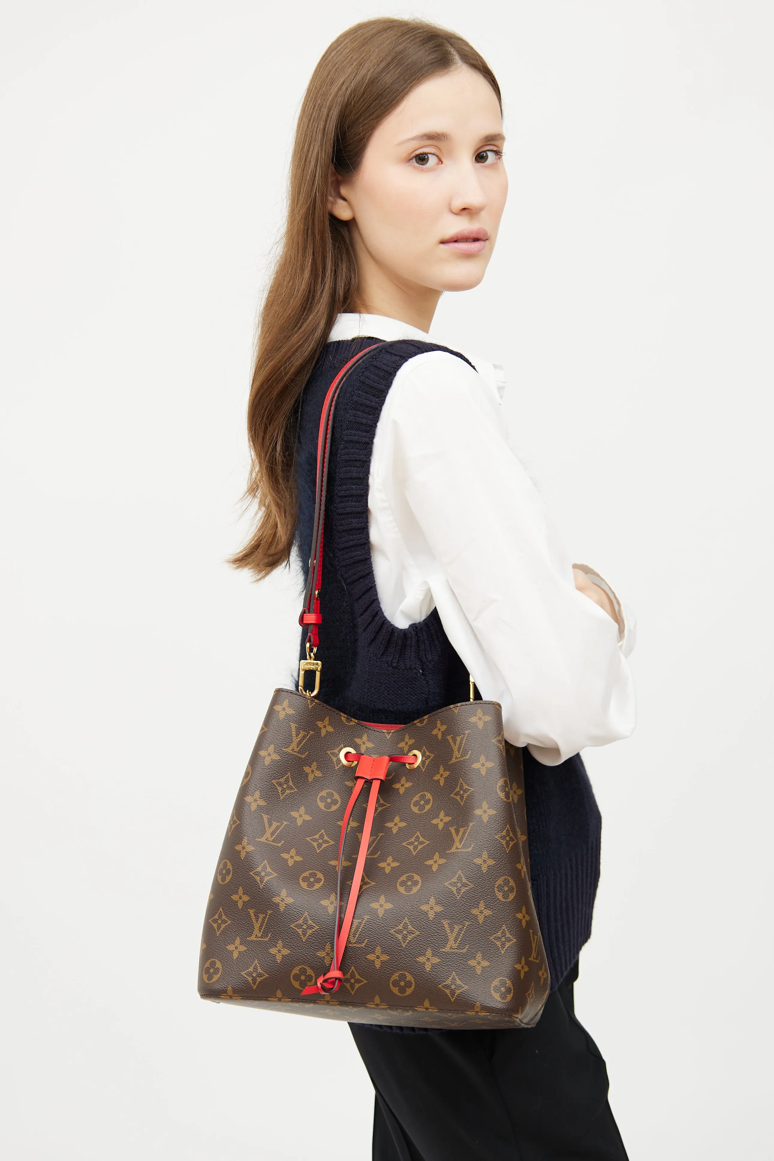 Brown & Red Monogram  Néo Noé MM Bag