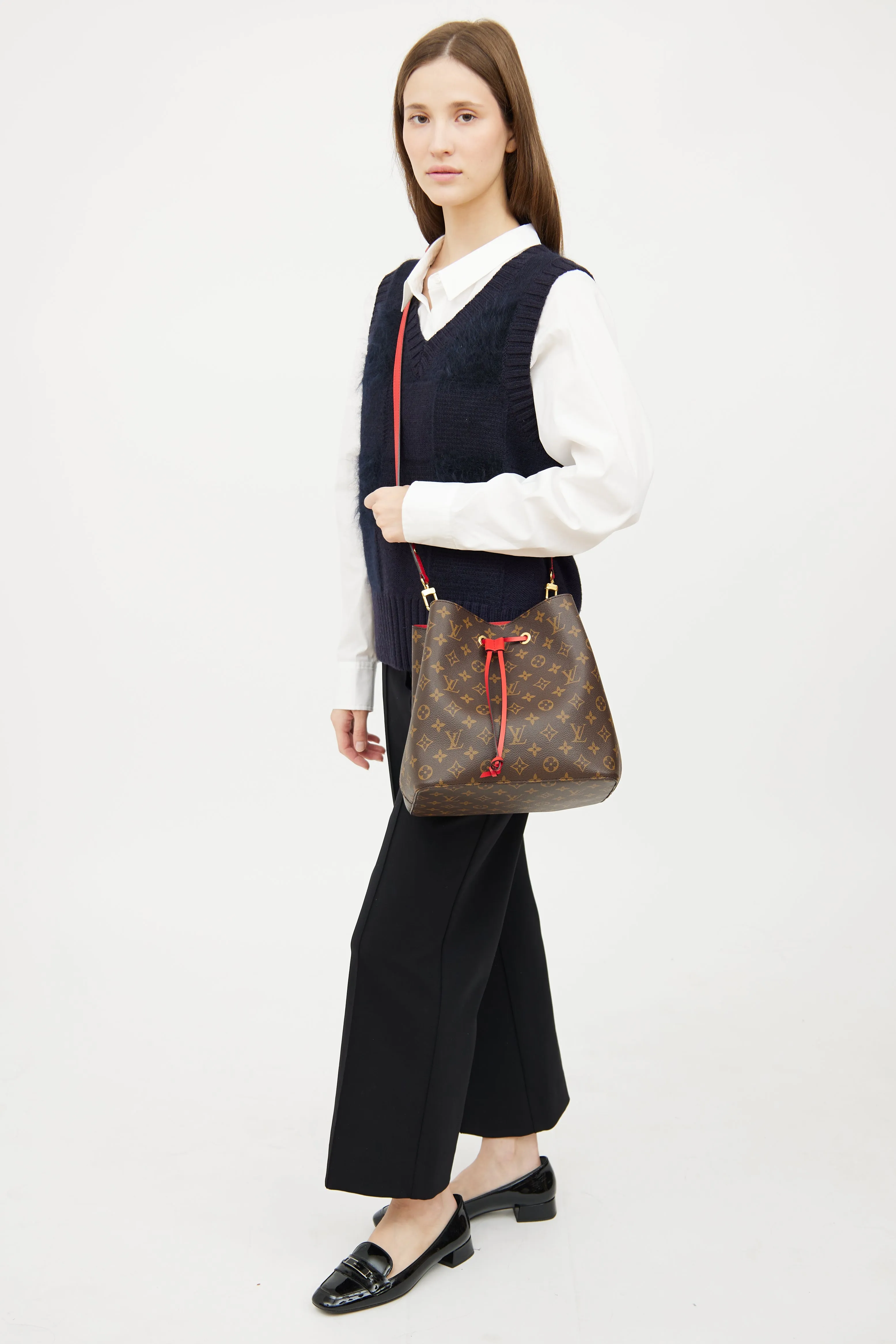 Brown & Red Monogram  Néo Noé MM Bag