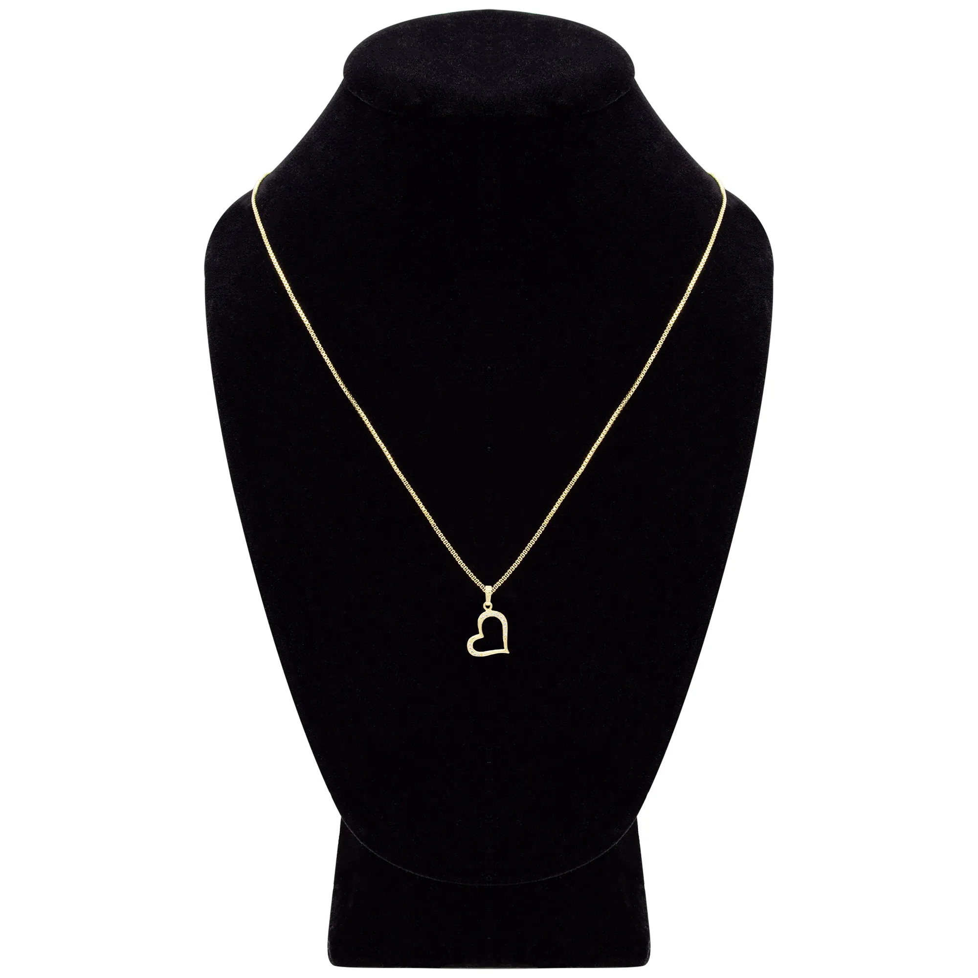 Cubic Zirconia 14K Gold Filled Heart Subtle Pendant Necklace Set