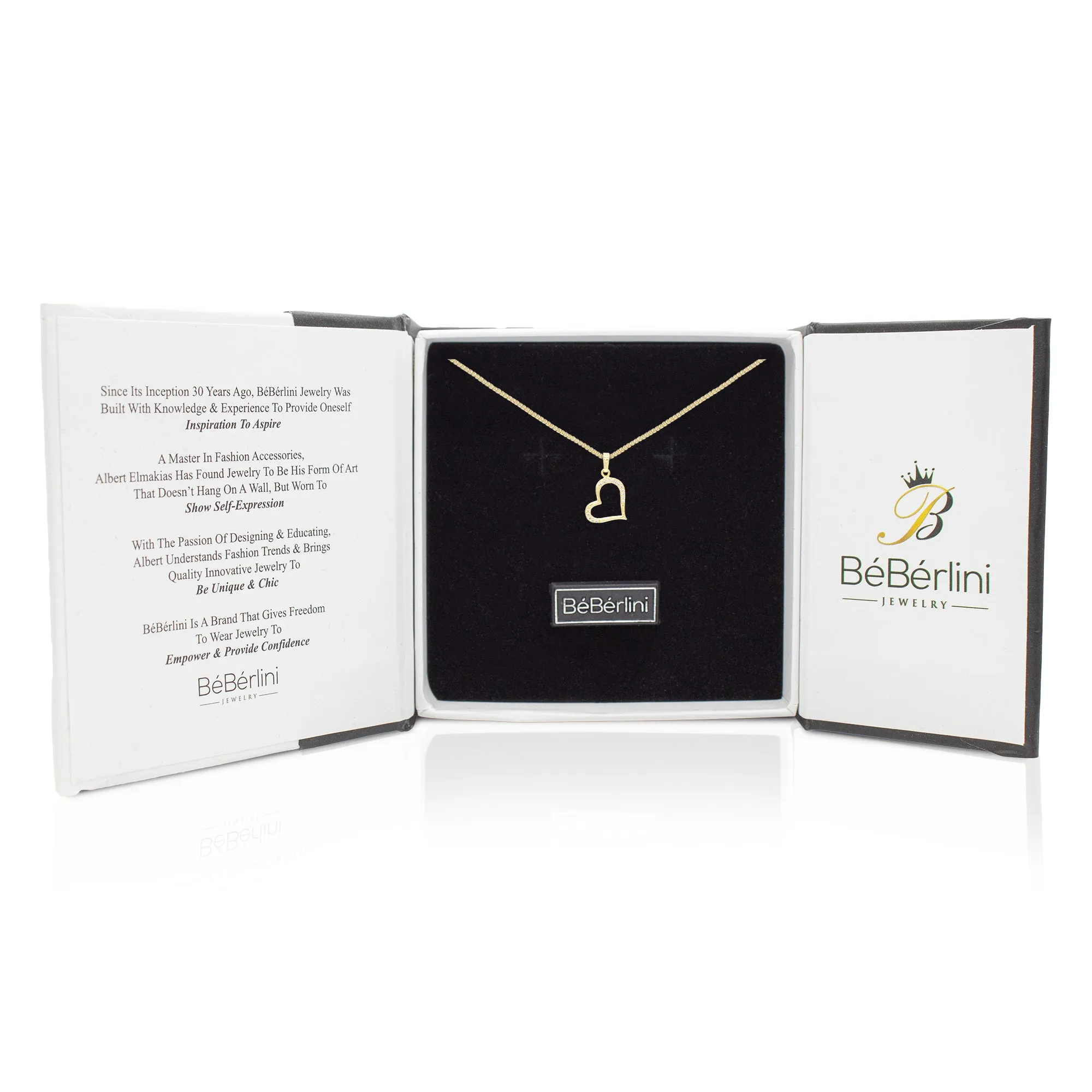 Cubic Zirconia 14K Gold Filled Heart Subtle Pendant Necklace Set