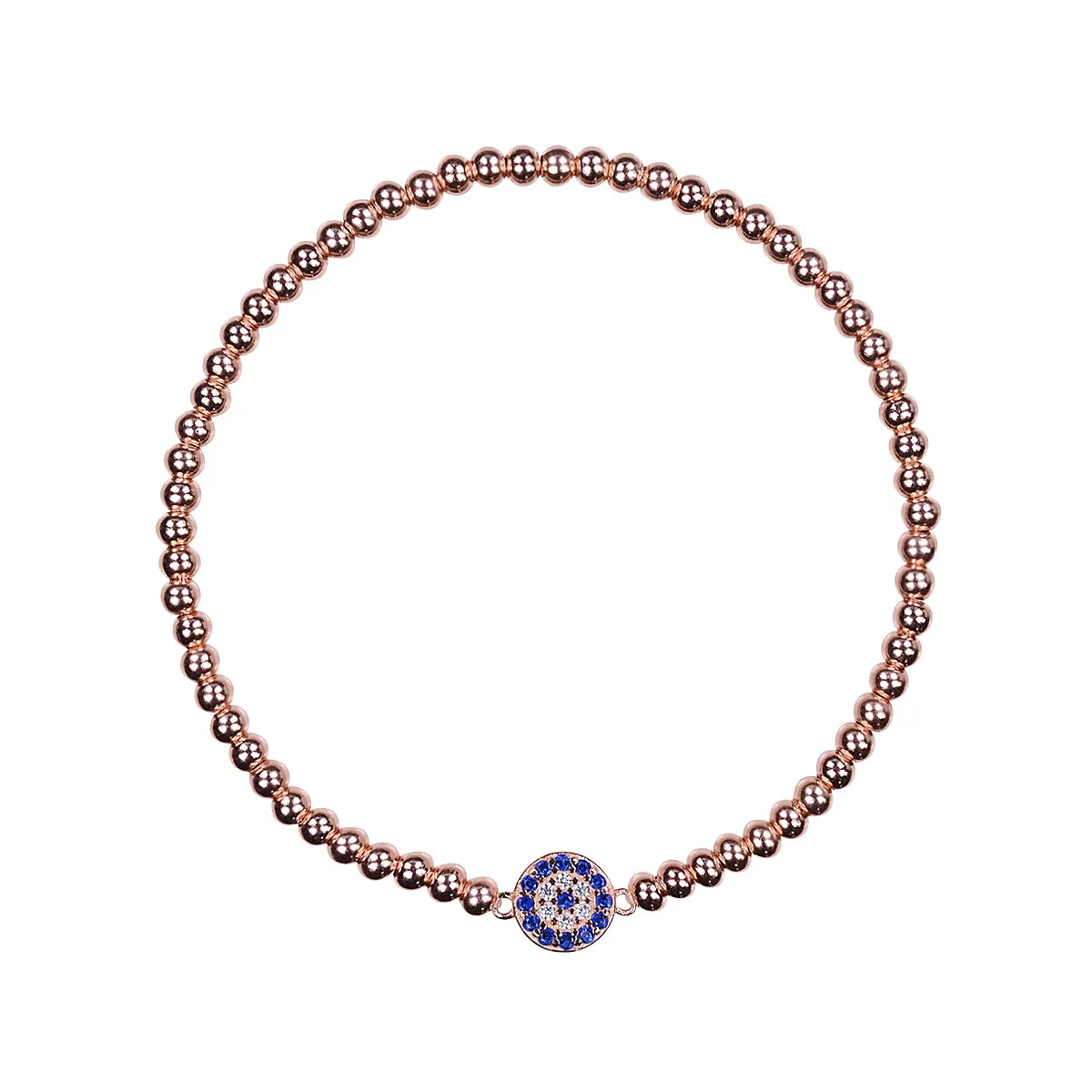 EVIL EYE BEADED ROSE GOLD BRACELET