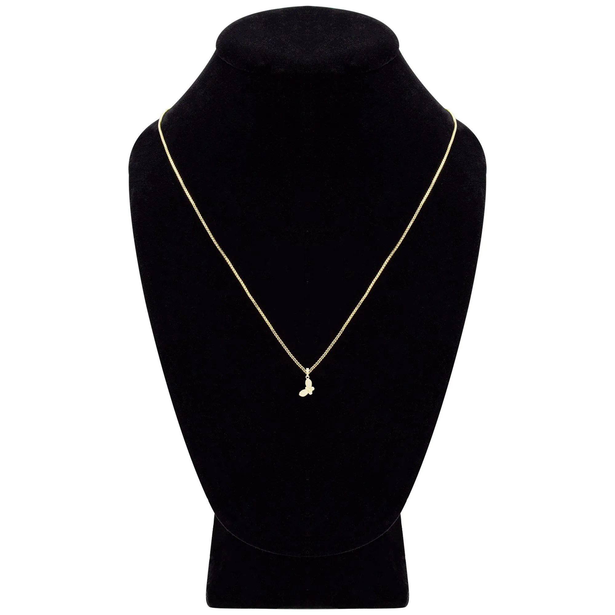 Flying Butterfly 1 Cubic Zirconia Pendant With 14K Gold Filled Necklace Set
