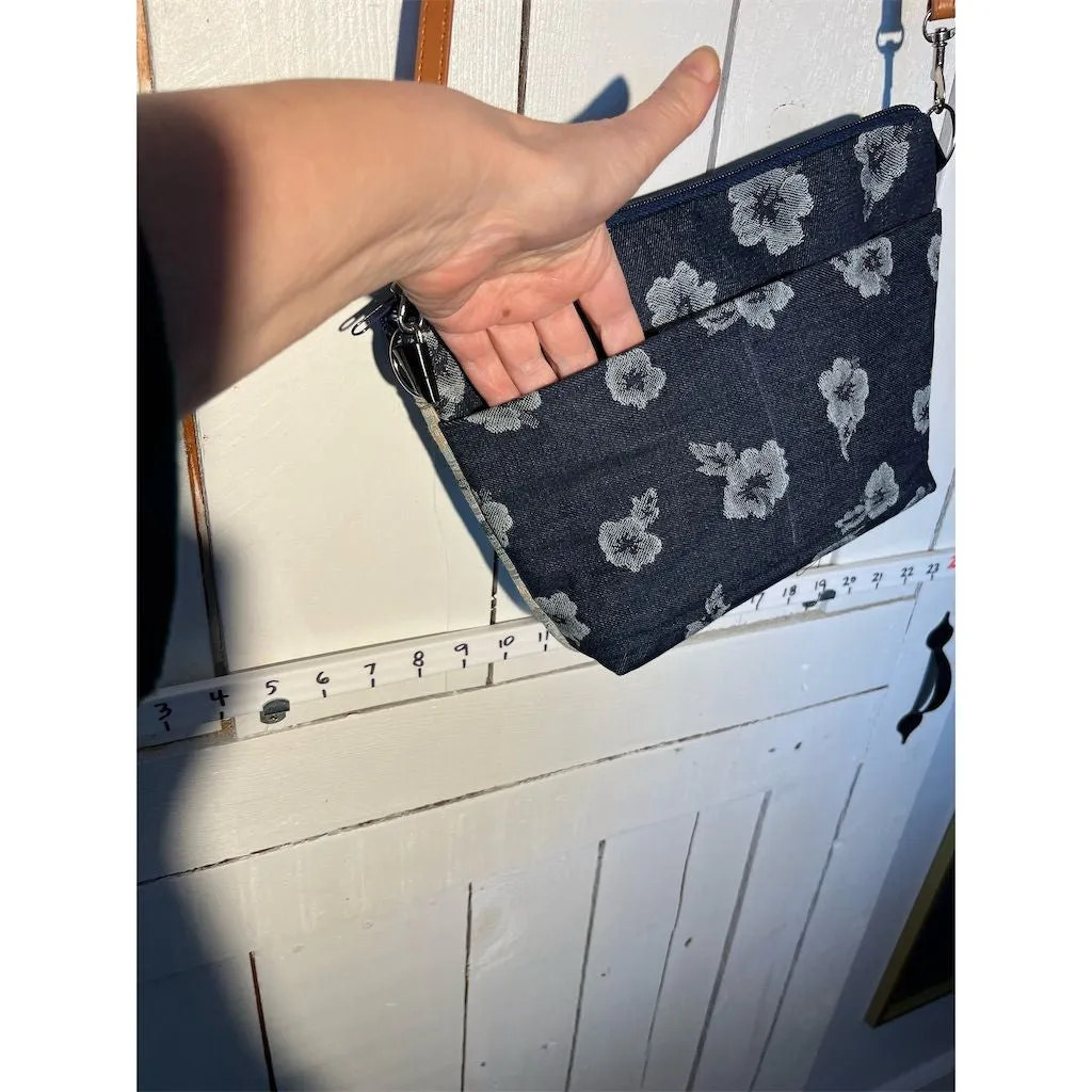 Lidia’s Bags Women's Coastal Boho Crossbody Bag Blue Denim Tapestry