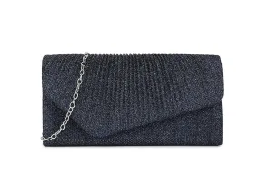 Navy Glitter Clutch Bag