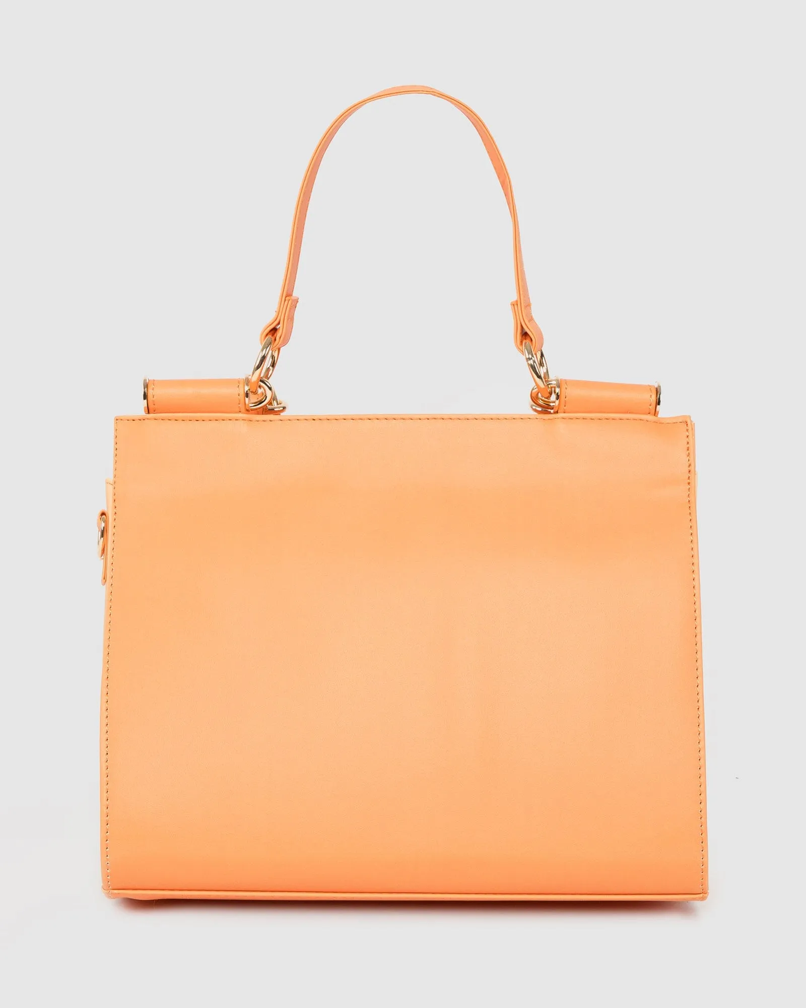 Orange Stephanie Braided Panel Tote Bag
