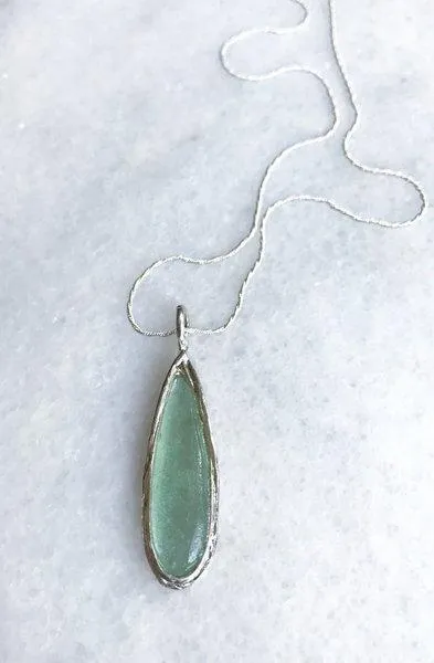 Roman Glass Pear Drop Necklace