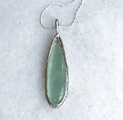 Roman Glass Pear Drop Necklace