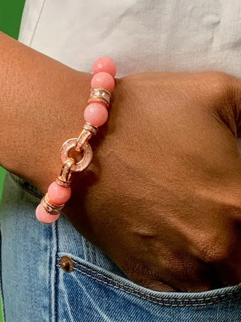 Rose of Sharon Stretch Handmade Beaded Bracelet