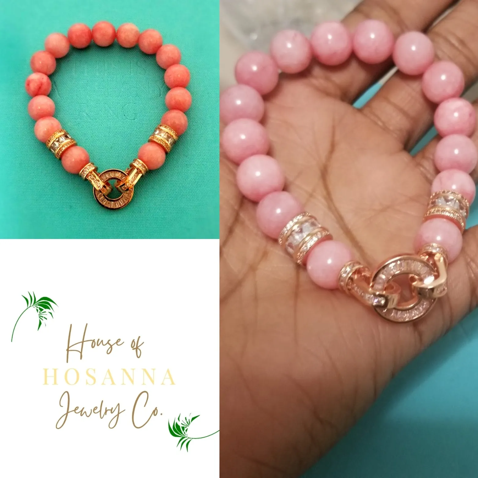 Rose of Sharon Stretch Handmade Beaded Bracelet