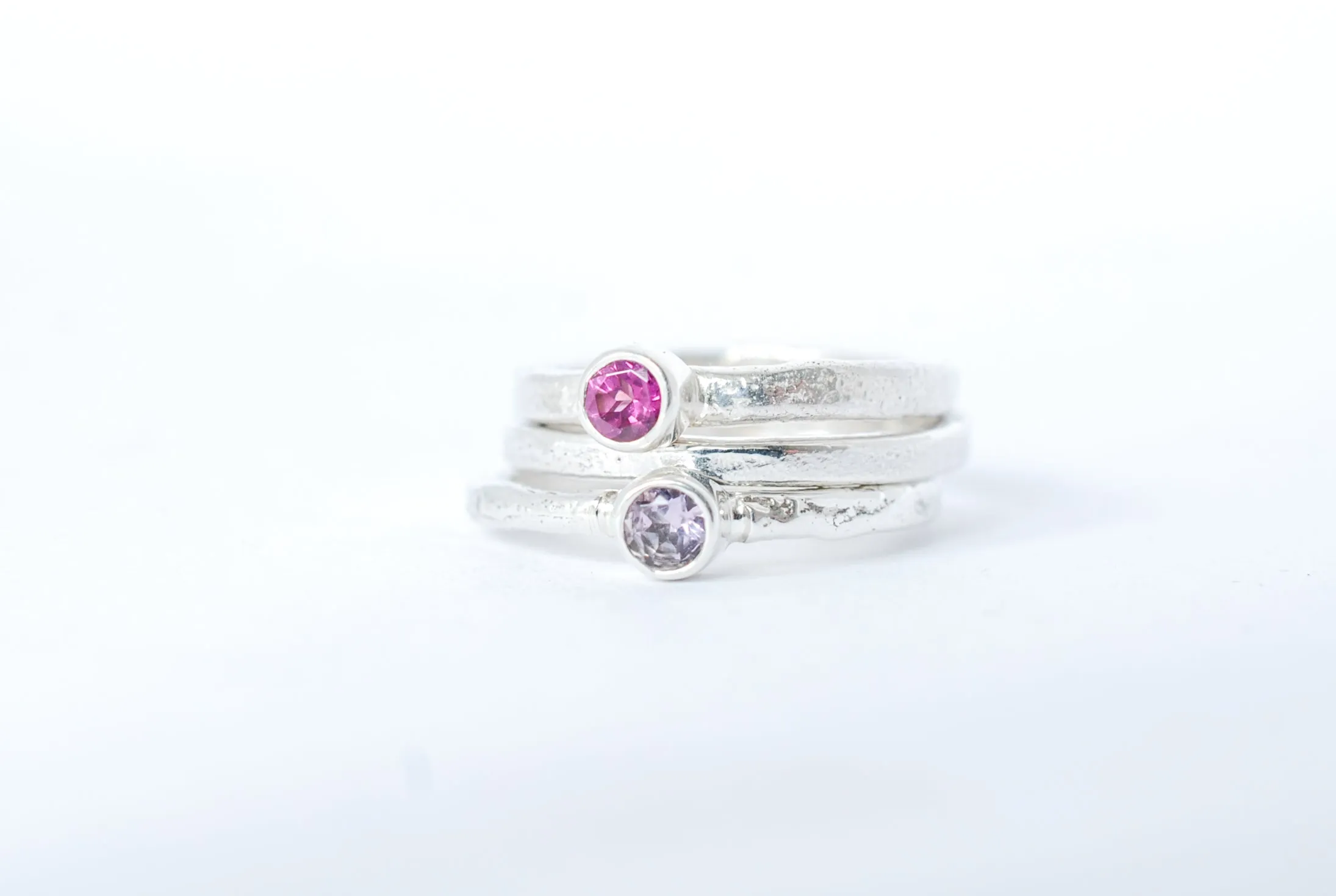Silver ring stacks "Shiny"