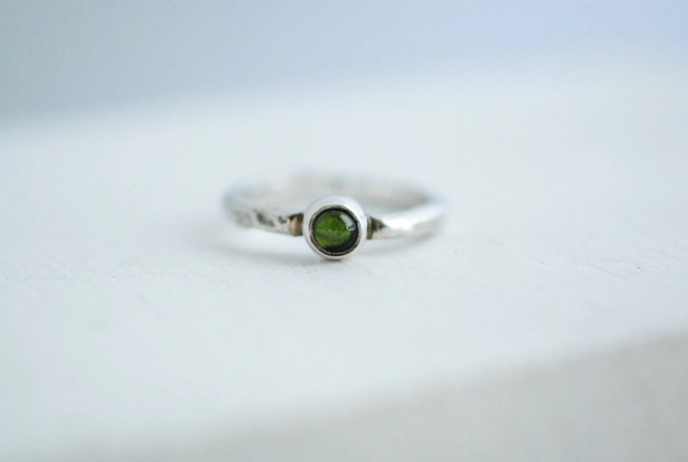 Silver ring with Green Tourmaline
