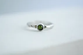 Silver ring with Green Tourmaline