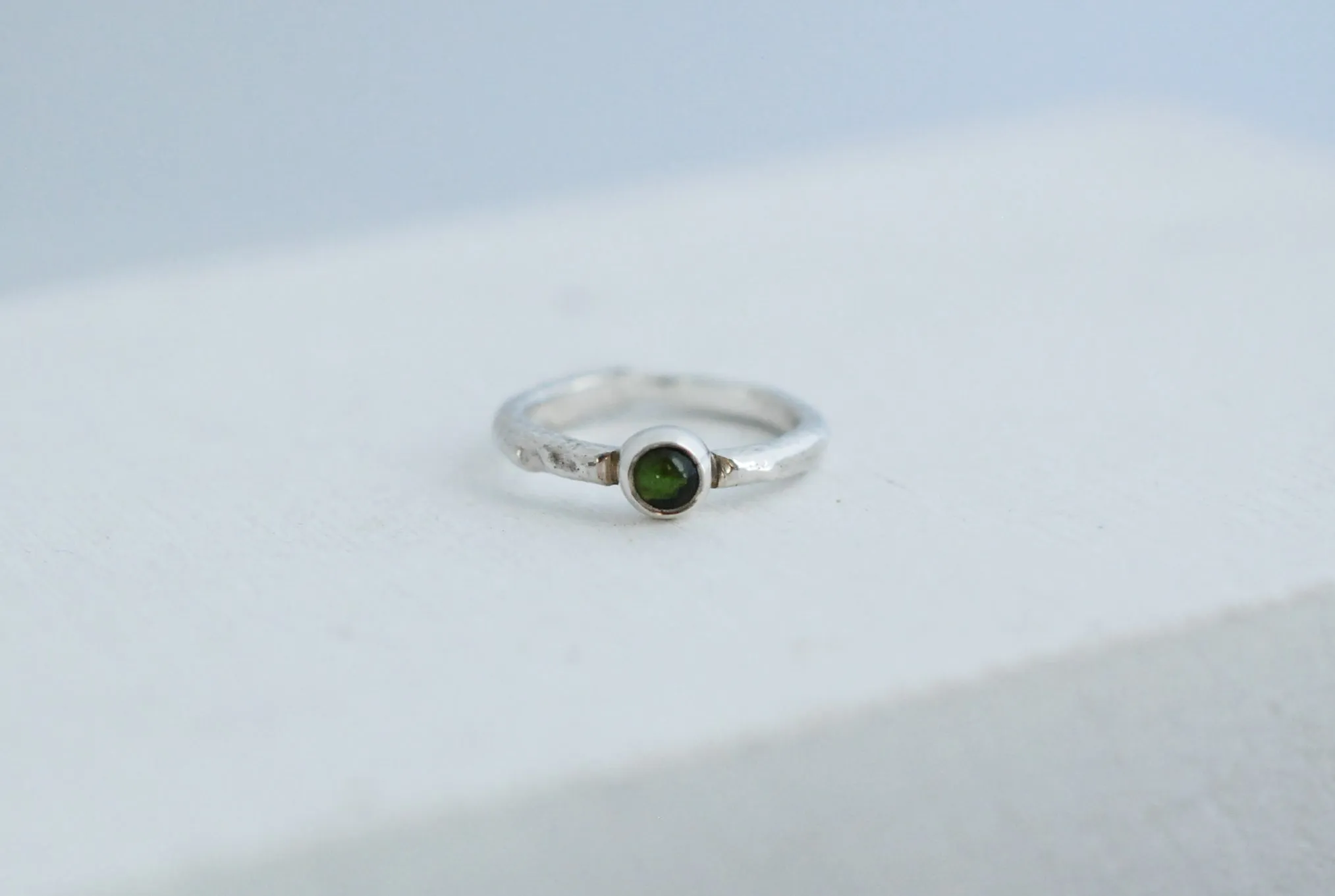 Silver ring with Green Tourmaline
