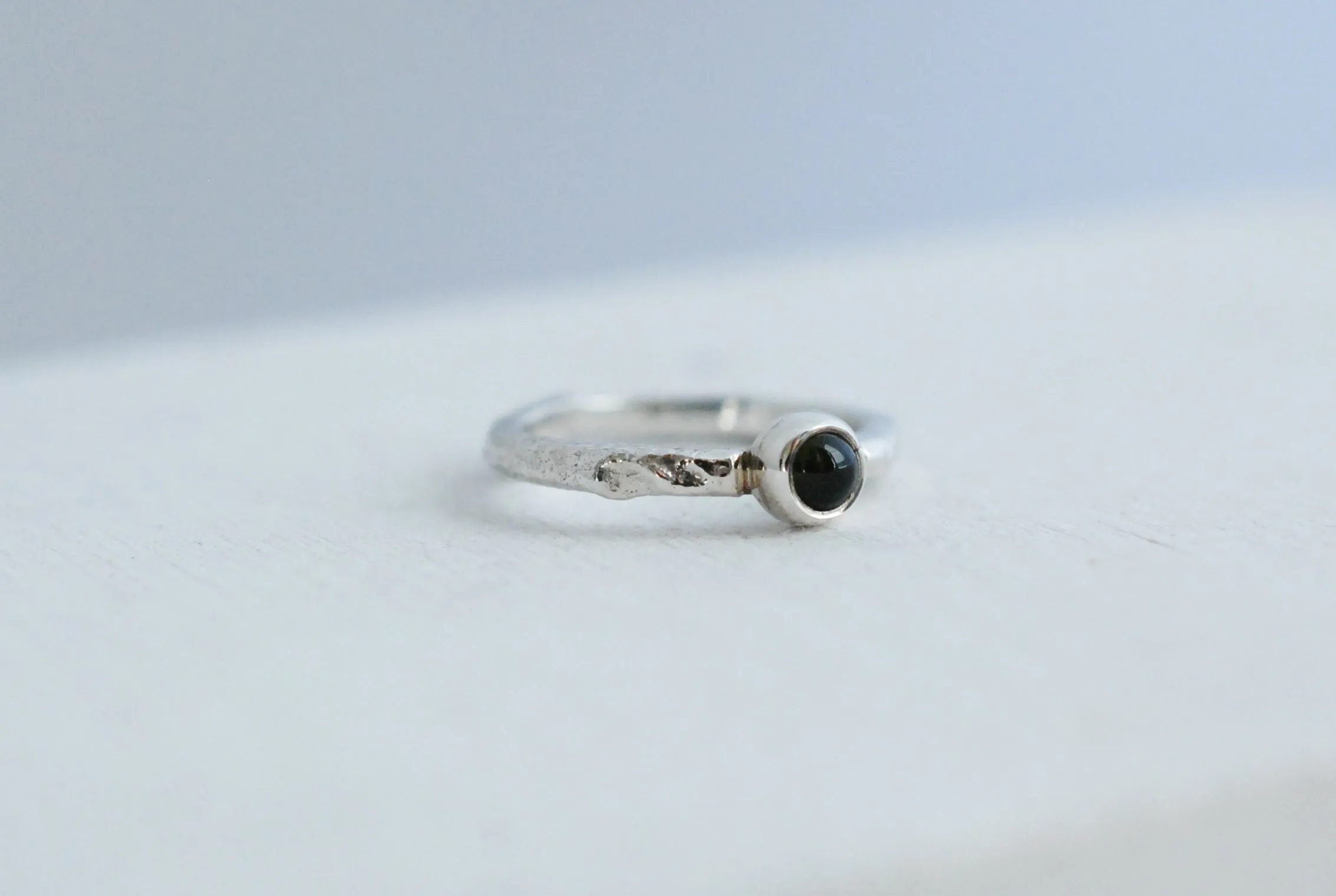 Silver ring with Green Tourmaline