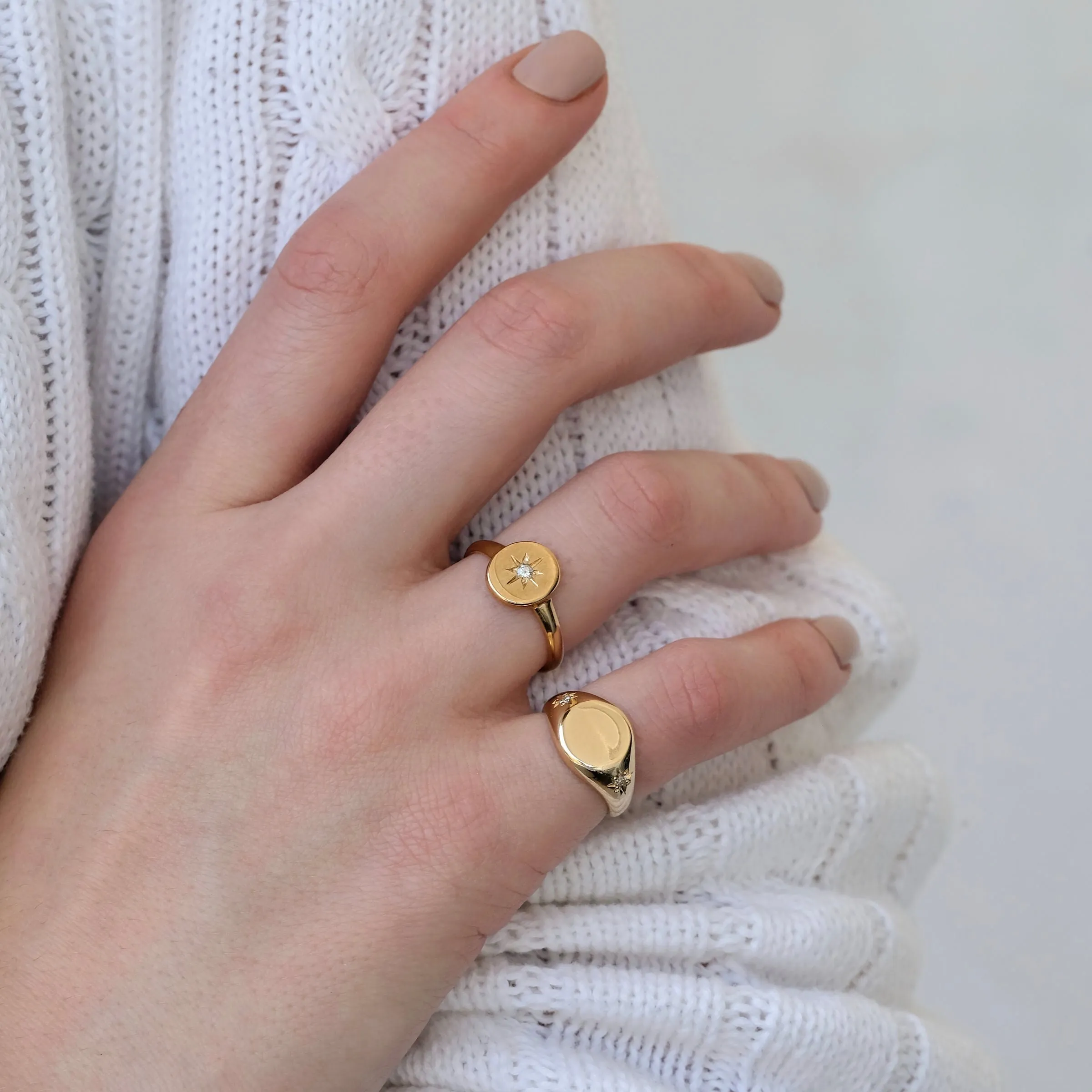 Supernova Ring, White Topaz, Gold