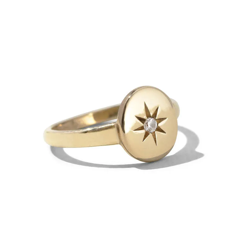 Supernova Ring, White Topaz, Gold
