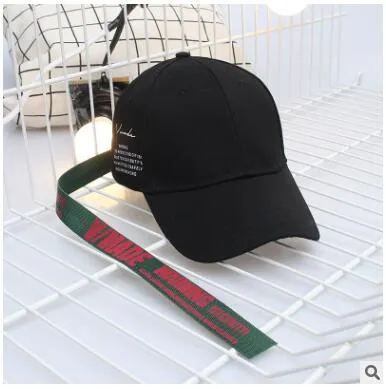 Yellow long strap letter curved baseball hat men and women personality trend wild bend skull cap